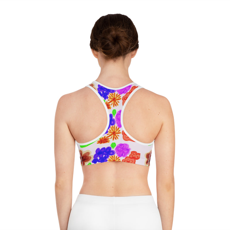 Floral Bold Pattern Sports Bra (AOP)