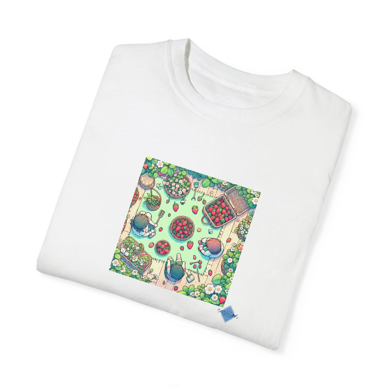 Strawberry Garden Unisex Garment-Dyed T-shirt