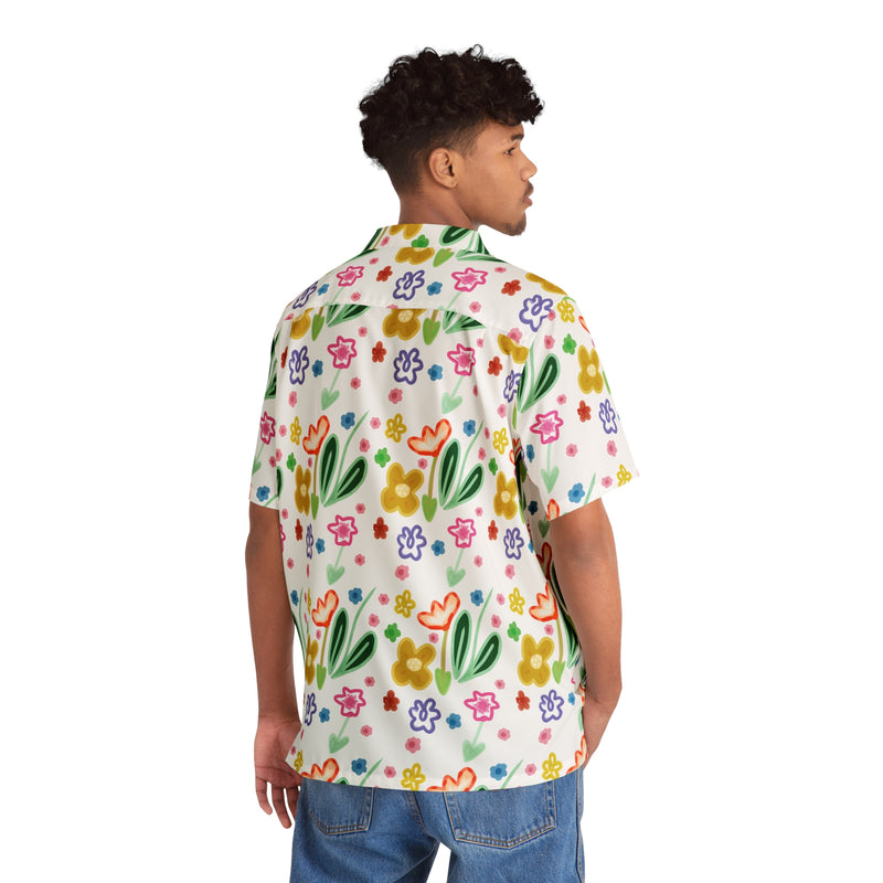 Cute Flower Print Men"s Hawaiian Shirt (AOP)