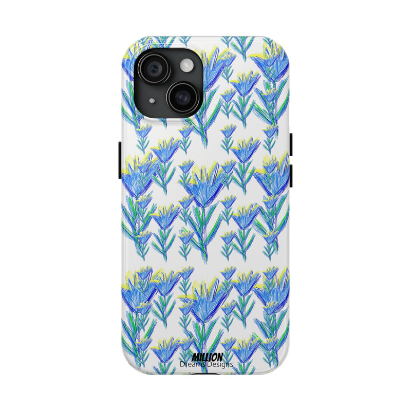 Blue Flower AOP Tough Phone Case