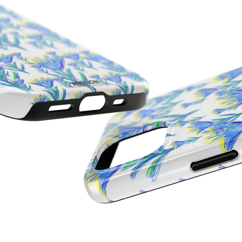 Blue Flower AOP Tough Phone Case