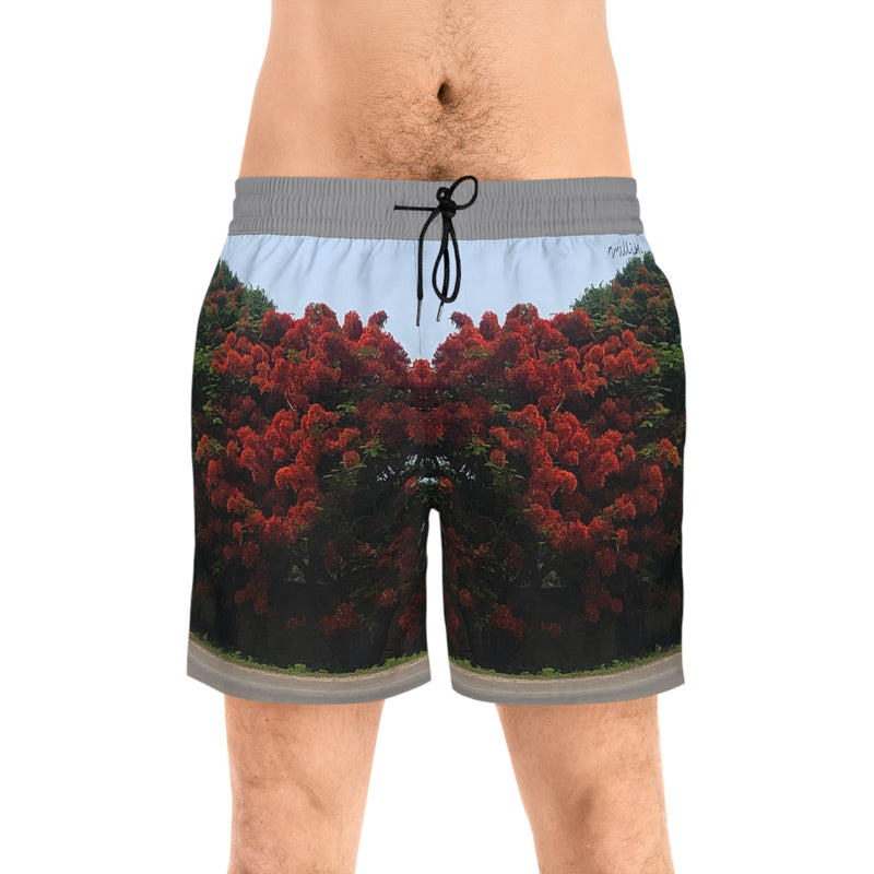 Resort View Men's Mid-Length Swim Shorts (AOP)