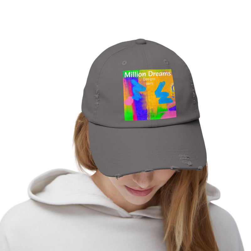 Neon Unisex Distressed Cap