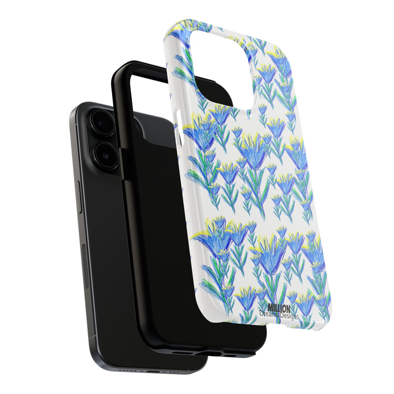 Blue Flower AOP Tough Phone Case