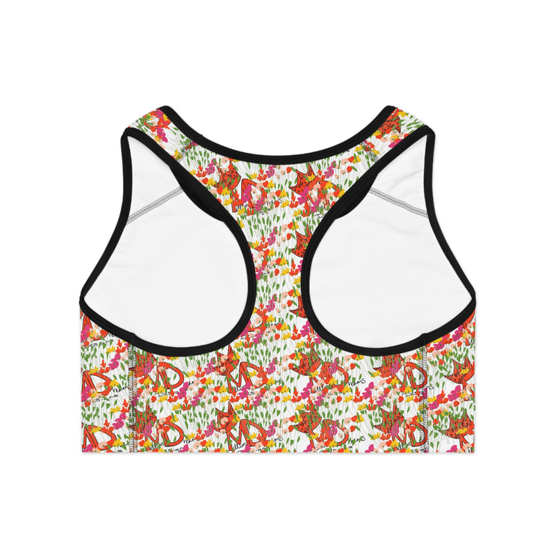 Freestyle flowers & logo Sports Bra (AOP)