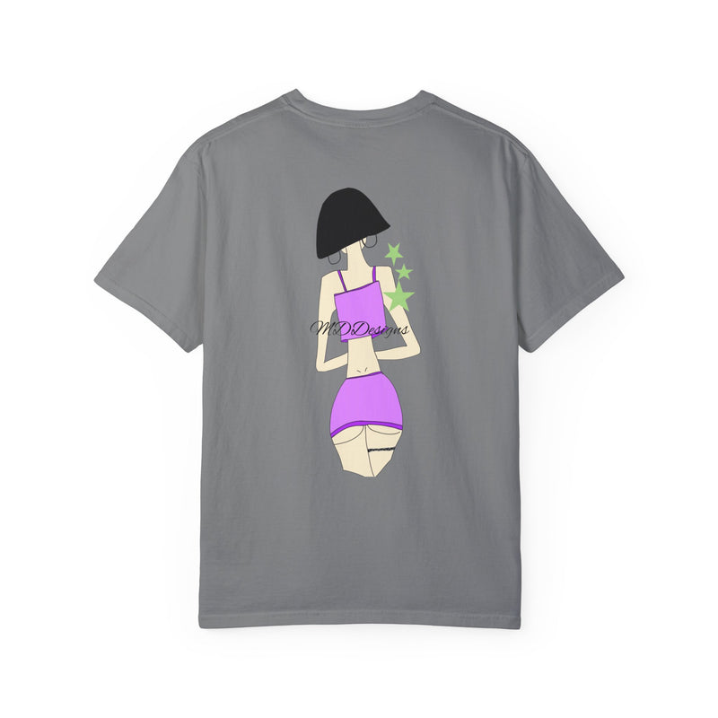 Sexy Girl in Purple Unisex Garment-Dyed T-shirt