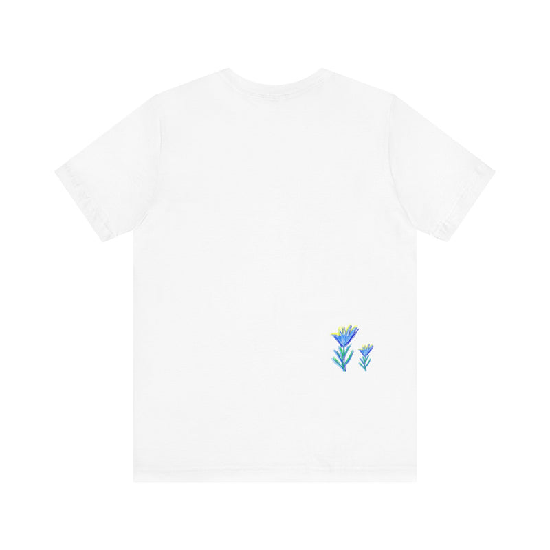 Blue Flower Unisex Jersey Short Sleeve Tee