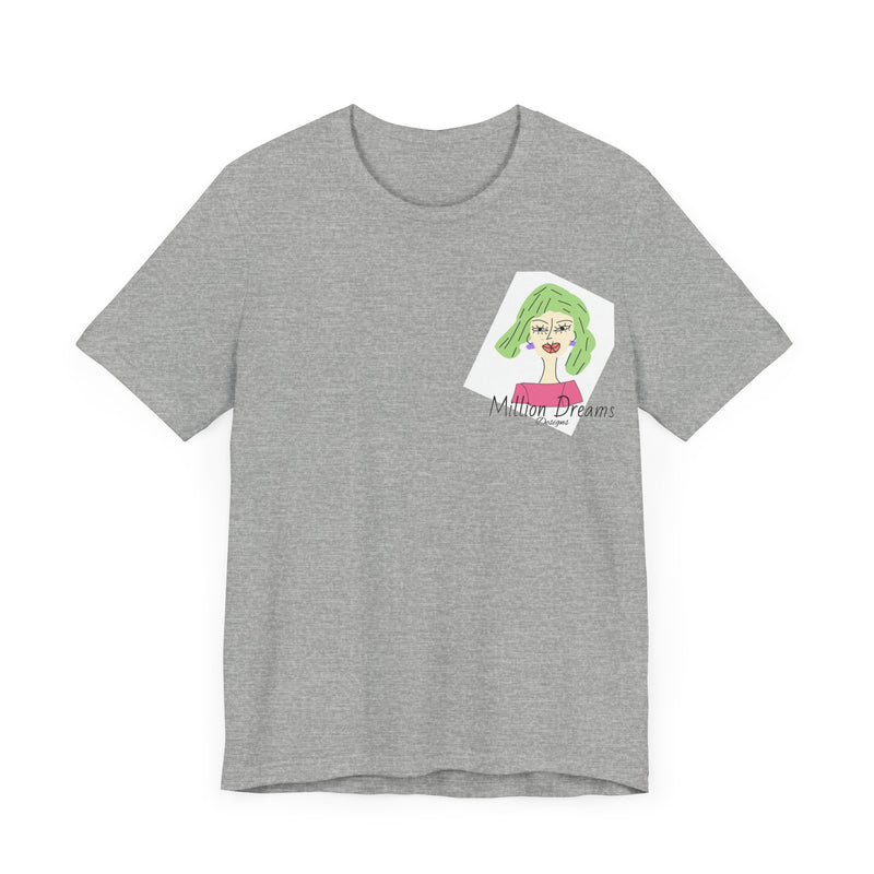 Green Hair Lady Jersey Short Sleeve Tee