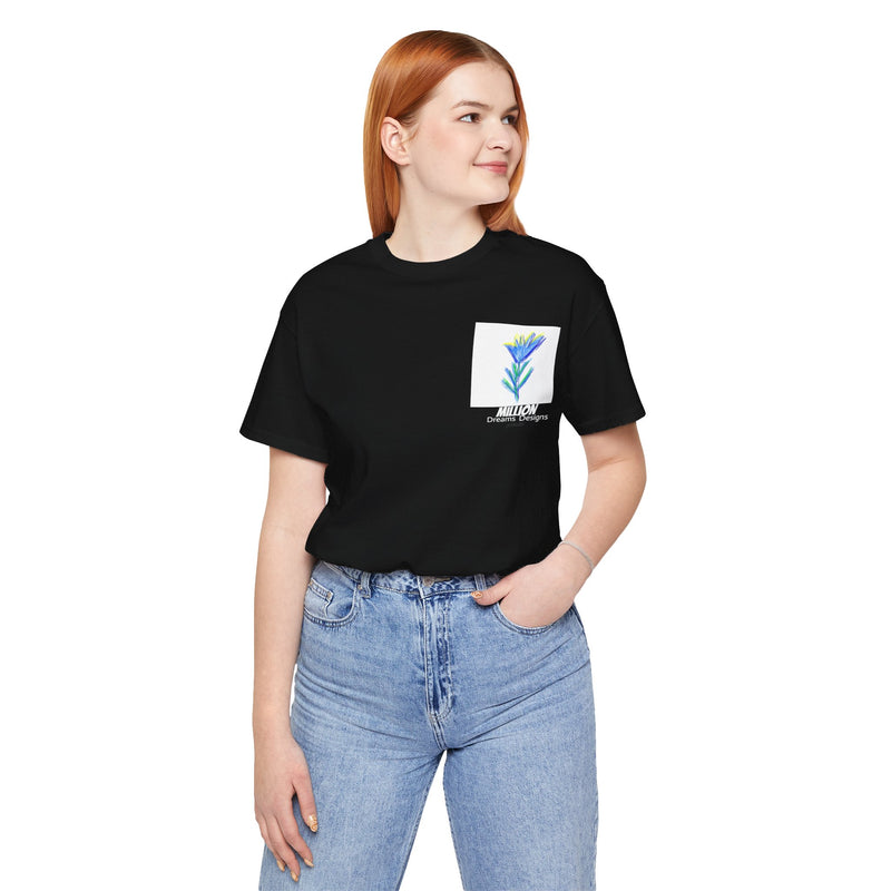 Blue Flower Unisex Jersey Short Sleeve Tee