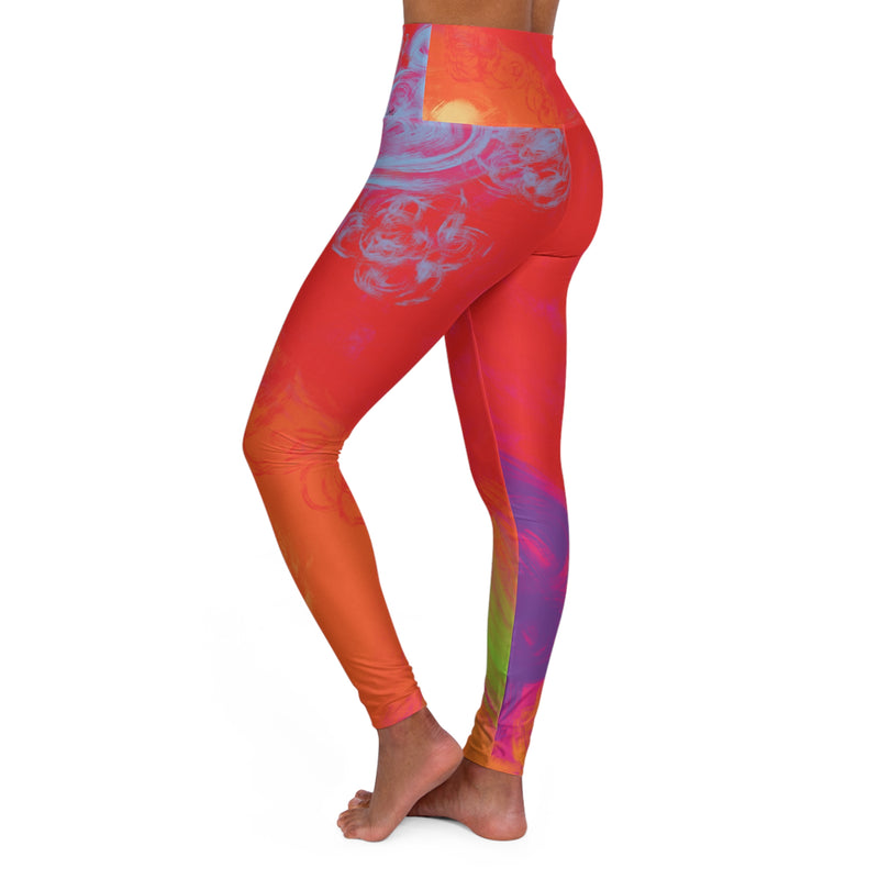 Floral Breeze Waisted Yoga Leggings (AOP)