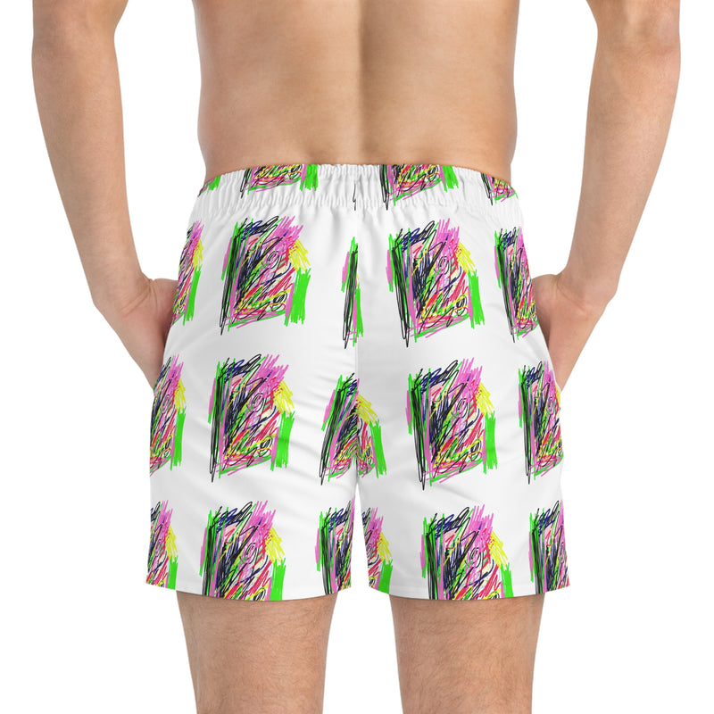 Scribble Art Swim Trunks (AOP)