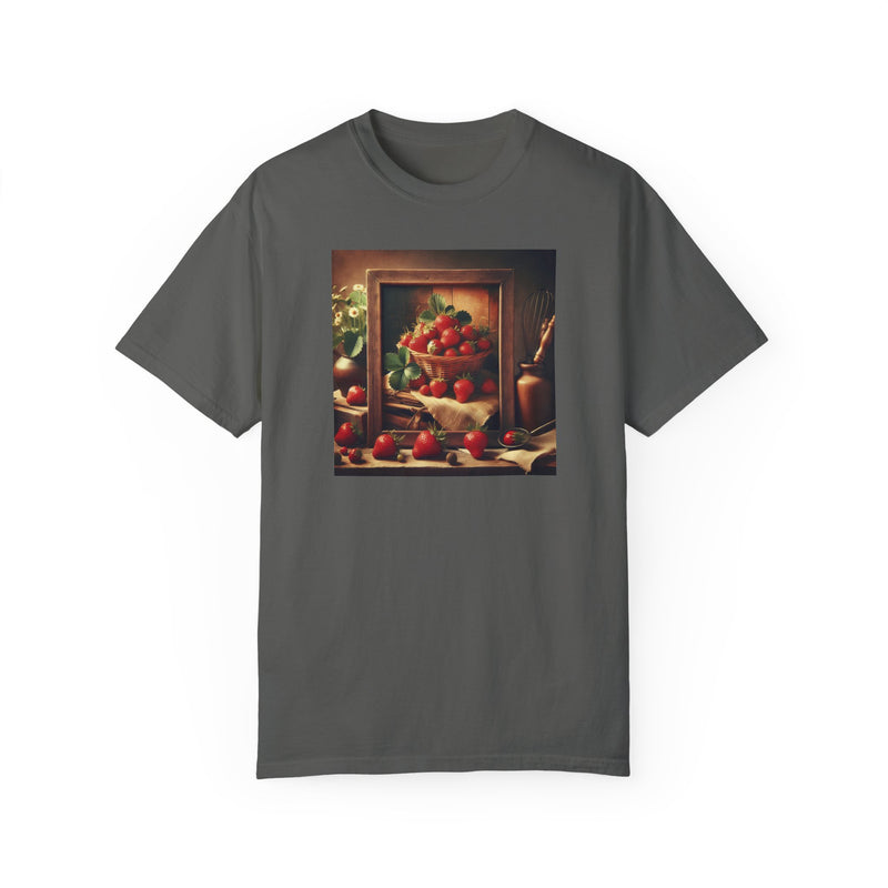 Strawberries Framed Unisex Garment-Dyed T-shirt