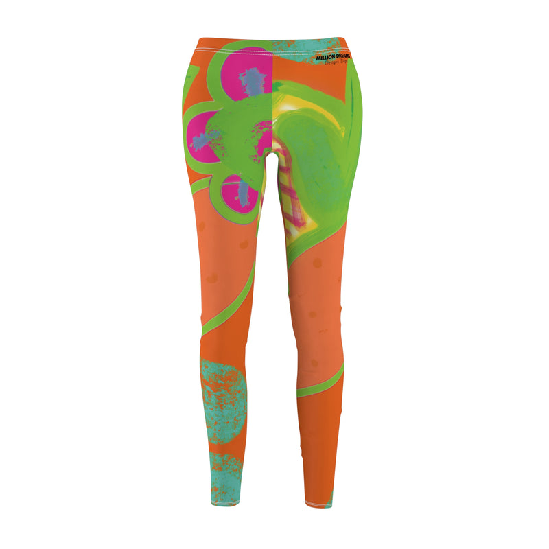 Neon Beach Vibes Women's Cut & Sew Casual Leggings (AOP)