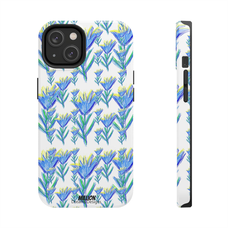 Blue Flower AOP Tough Phone Case