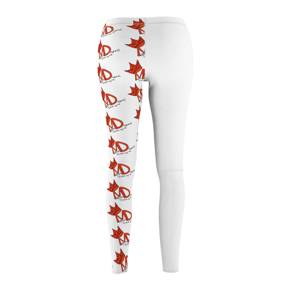 MDD Logo Orange Women's Cut & Sew Casual Leggings (AOP)