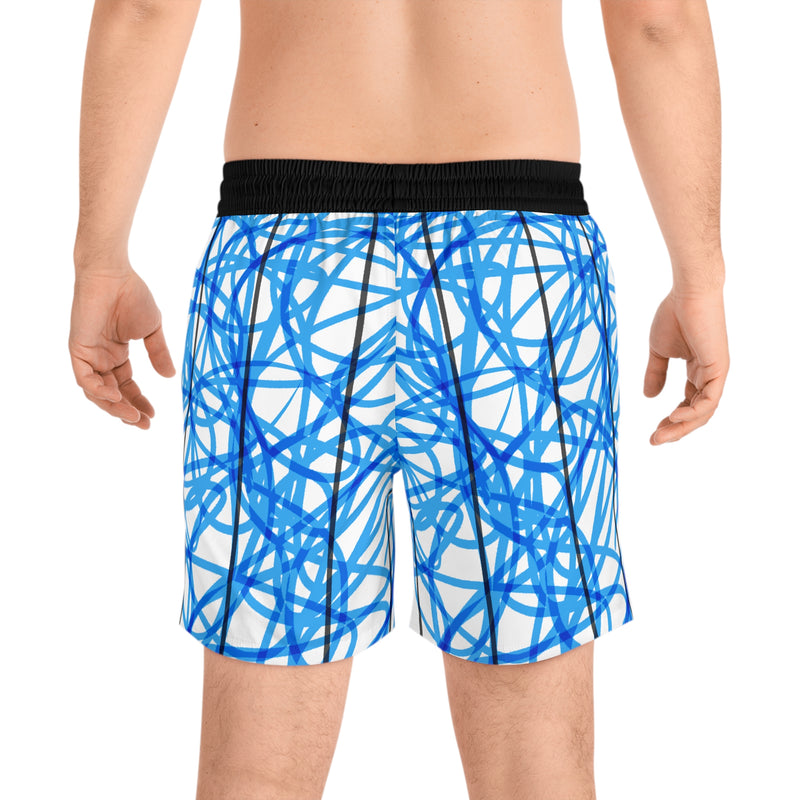 Swirl Grilled Men's Mid-Length Swim Shorts (AOP)