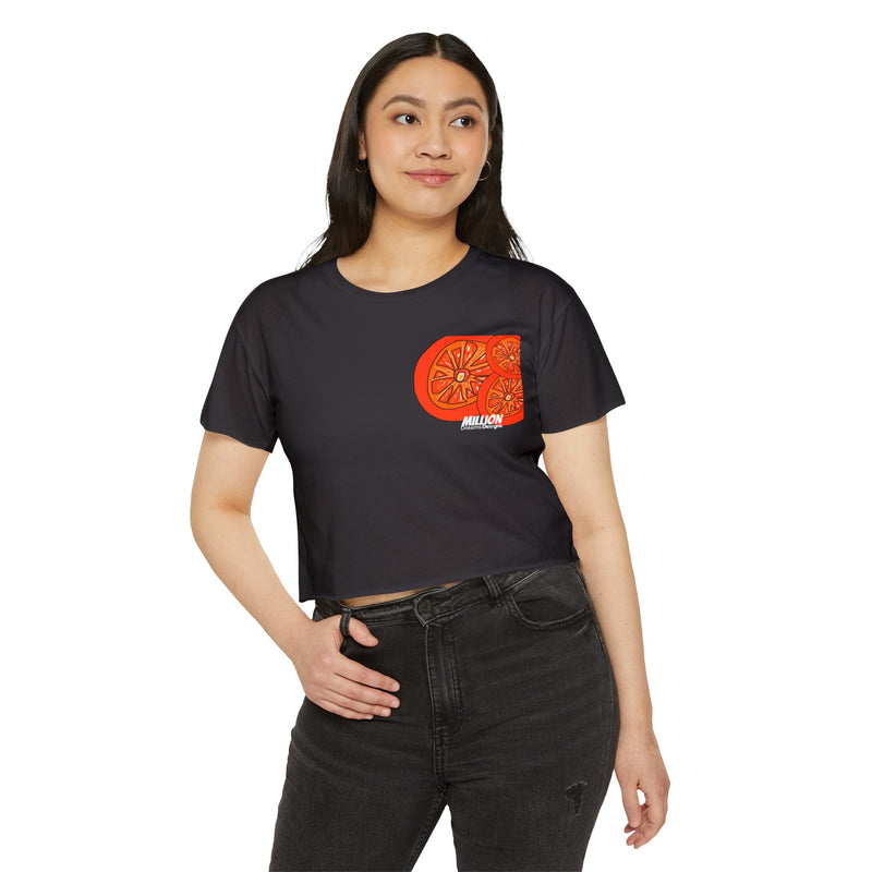 Tangie  Orange Women's Festival Crop Top