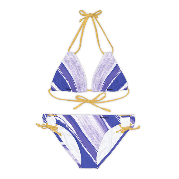 Blue Lines Strappy Bikini Set (AOP)