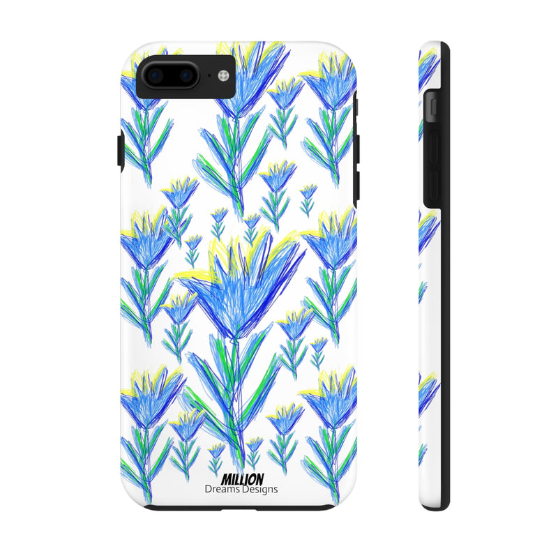 Blue Flower AOP Tough Phone Case