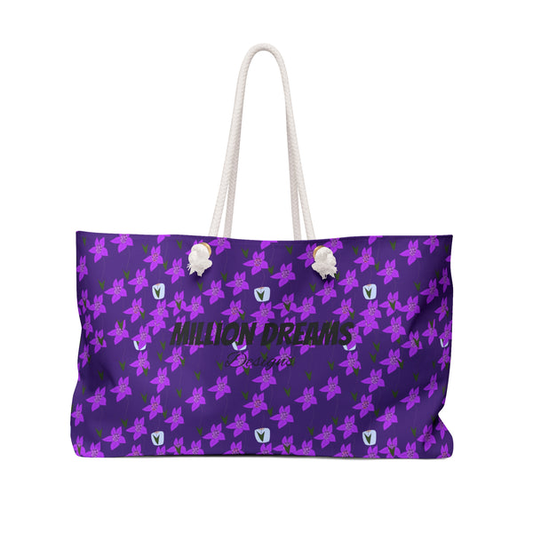 Purple Flower in vase Weekender Bag