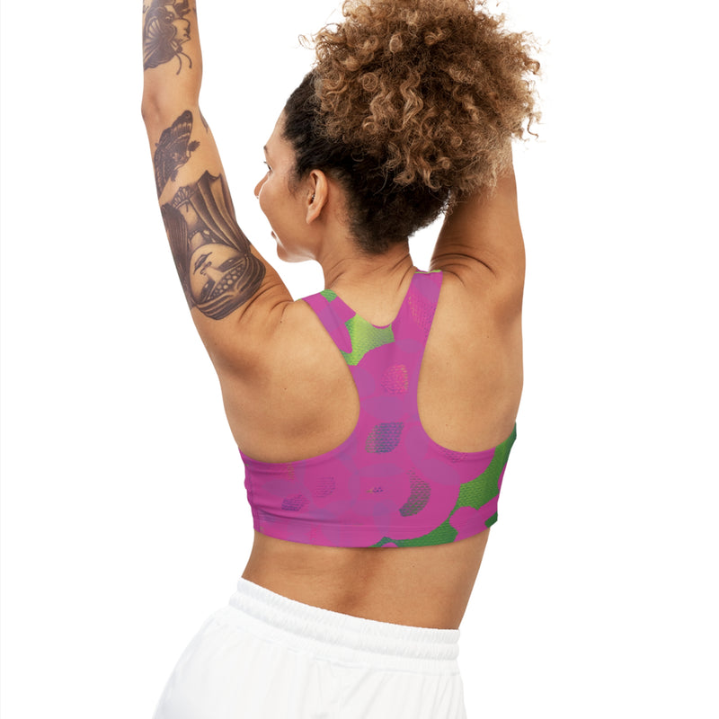 Sketch & Pink Design Seamless Sports Bra (AOP)