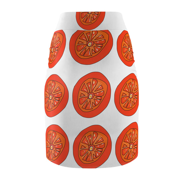 Tangie Orange Women's Pencil Skirt (AOP)