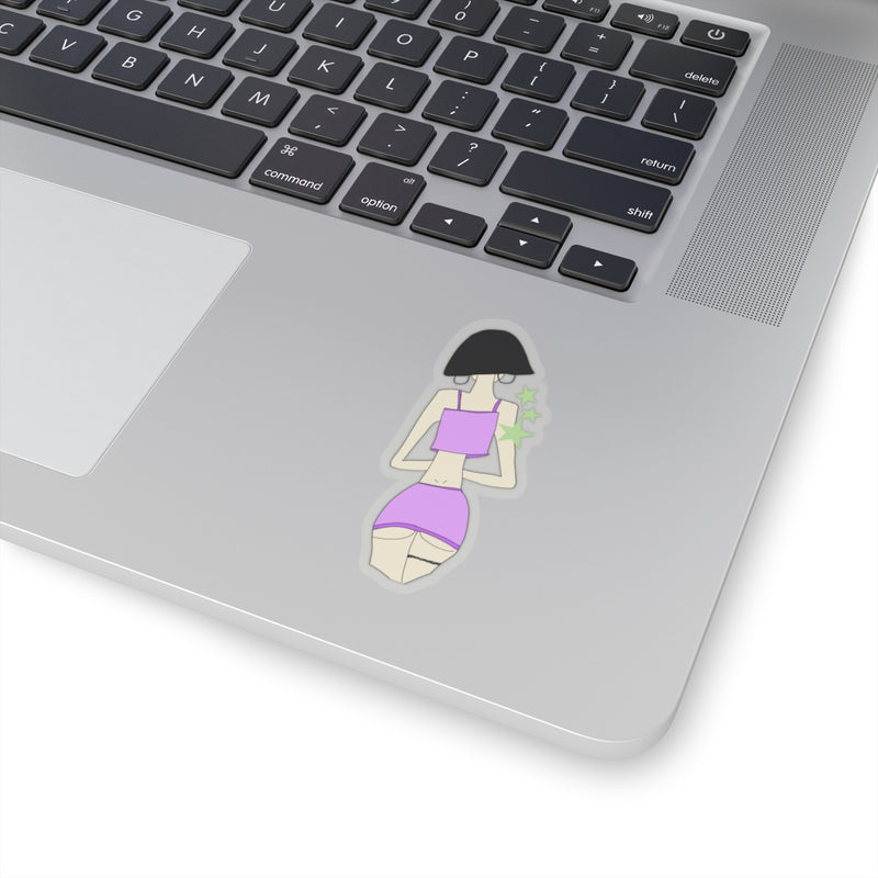 Sexy Girl In Purple Kiss-Cut Stickers