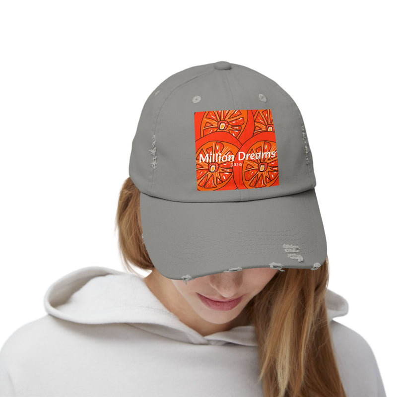 Tangie Orange Unisex Distressed Cap