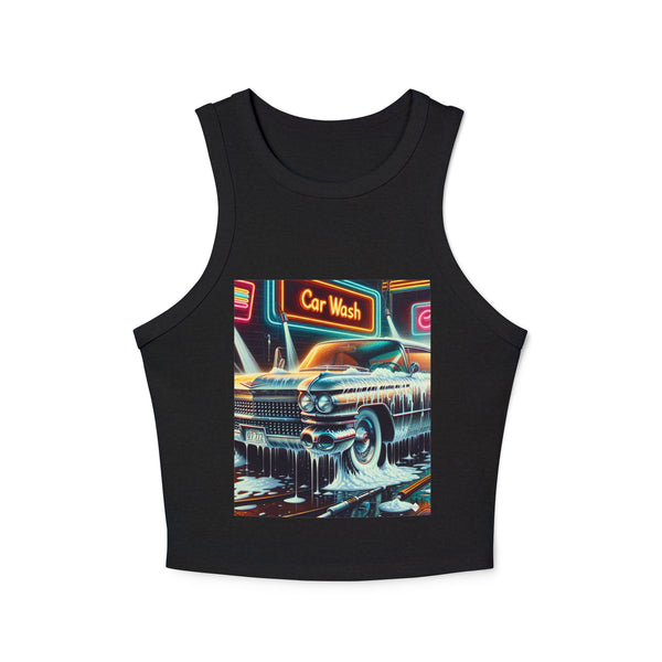 Cadillac At The Carwash Women's Micro Rib Racer Tank Top