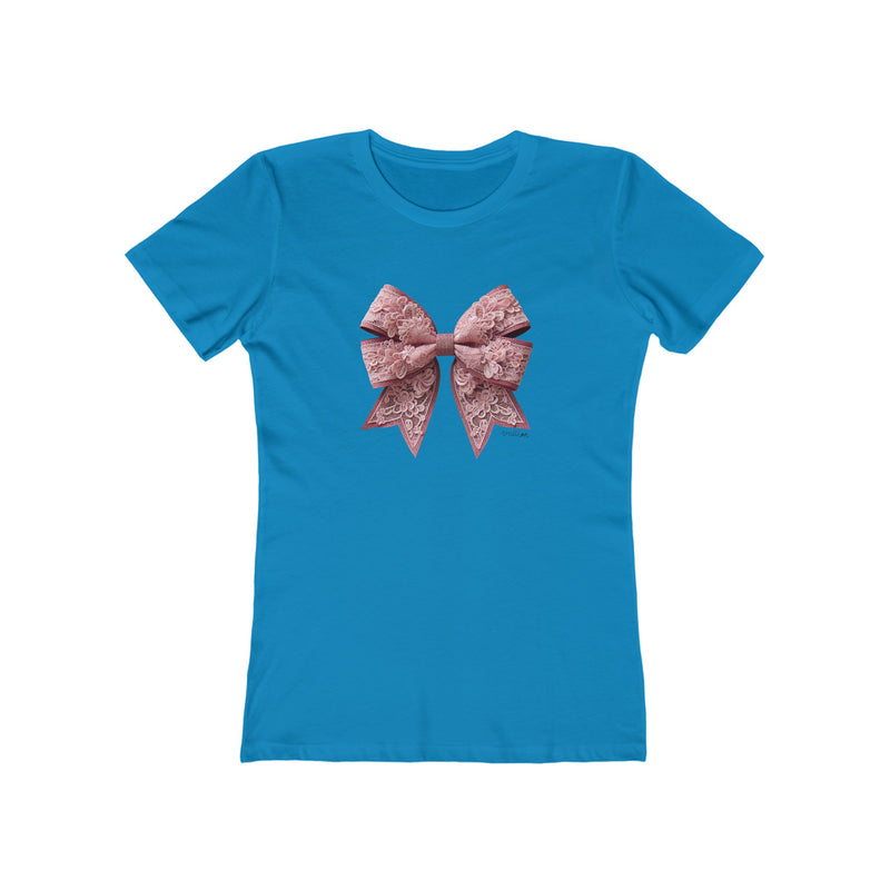 Lace Bow Boyfriend Tee for Women