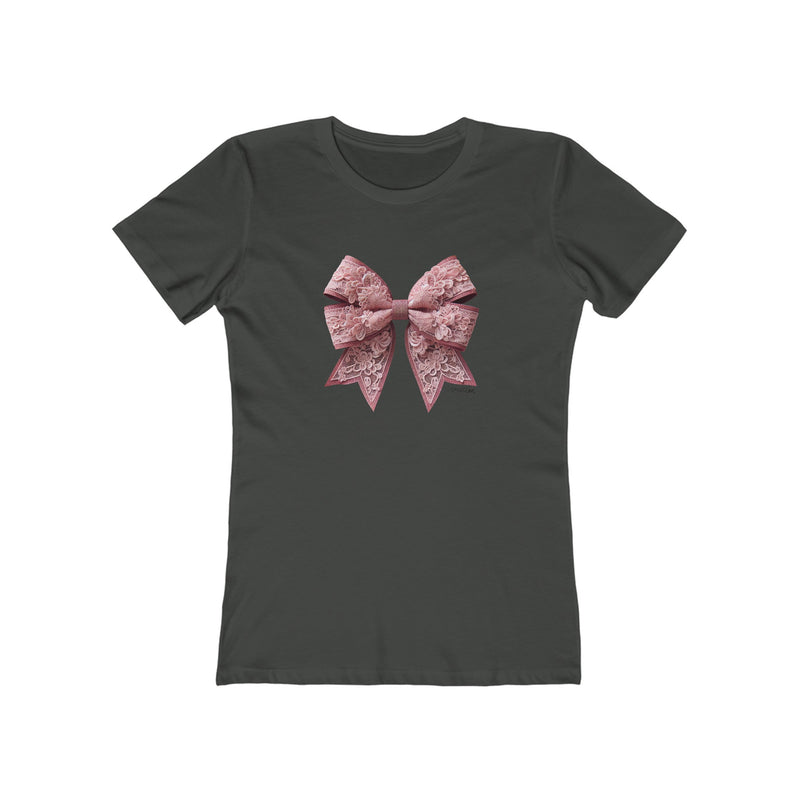 Lace Bow Boyfriend Tee for Women