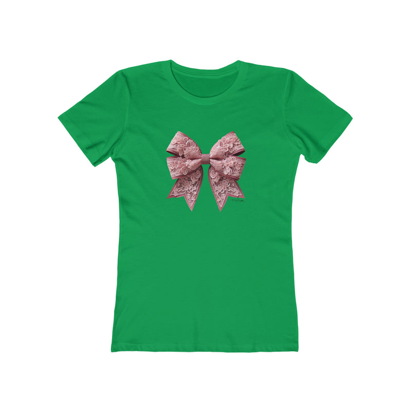 Lace Bow Boyfriend Tee for Women