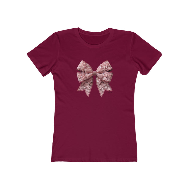 Lace Bow Boyfriend Tee for Women