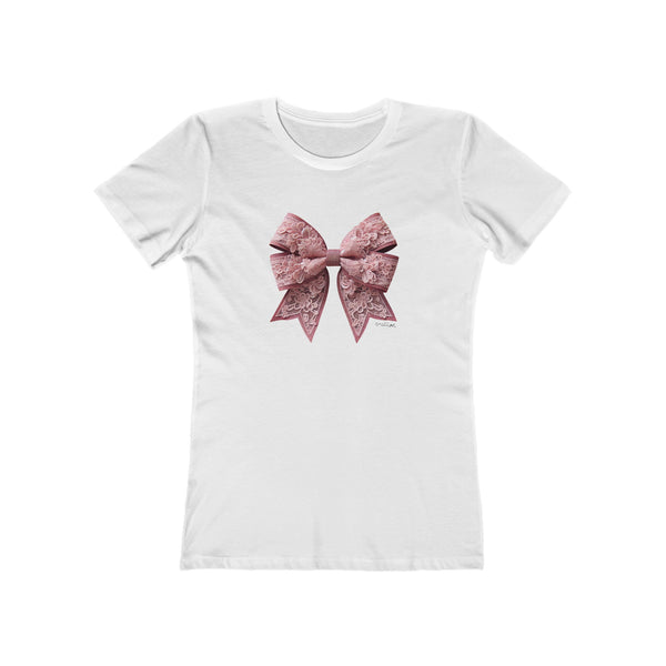 Lace Bow Boyfriend Tee for Women