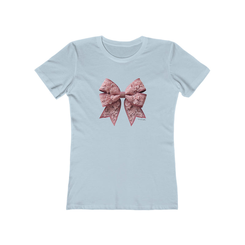 Lace Bow Boyfriend Tee for Women