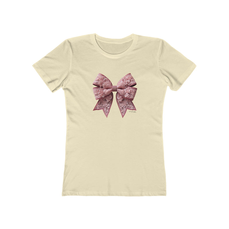 Lace Bow Boyfriend Tee for Women