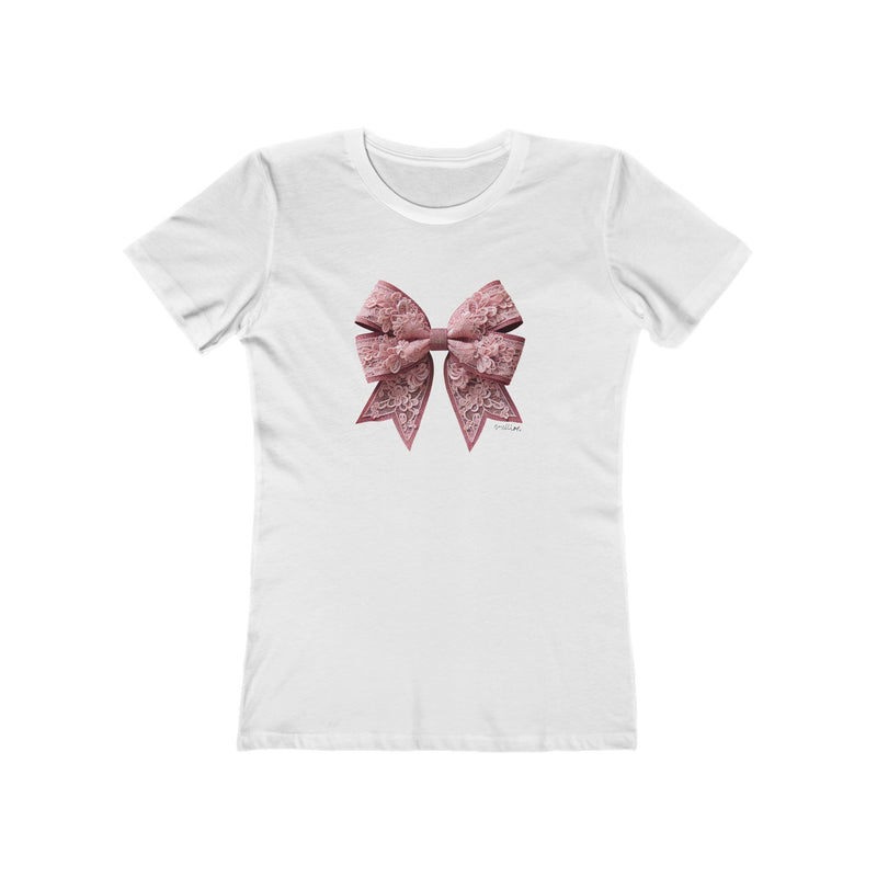 Lace Bow Boyfriend Tee for Women