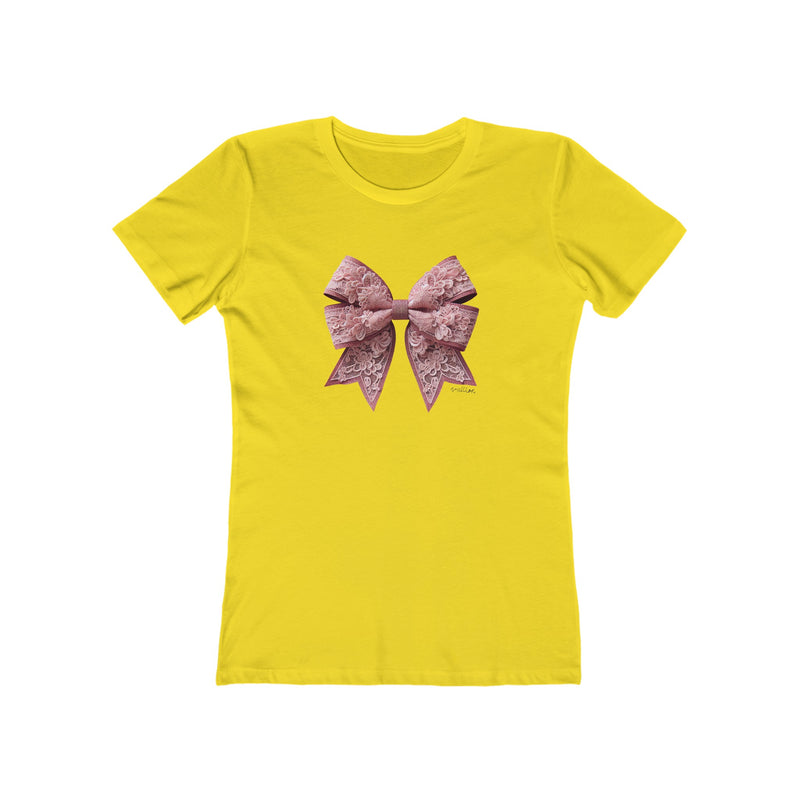 Lace Bow Boyfriend Tee for Women