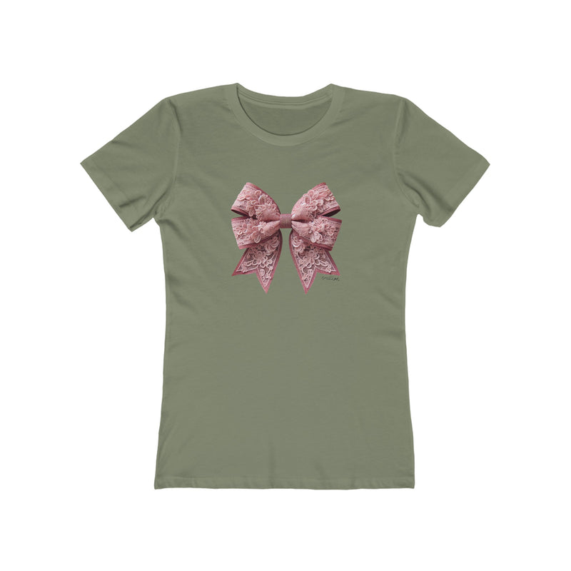 Lace Bow Boyfriend Tee for Women