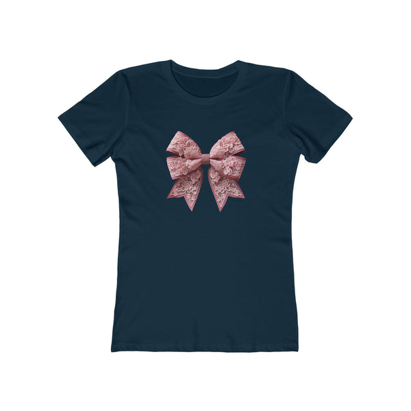 Lace Bow Boyfriend Tee for Women