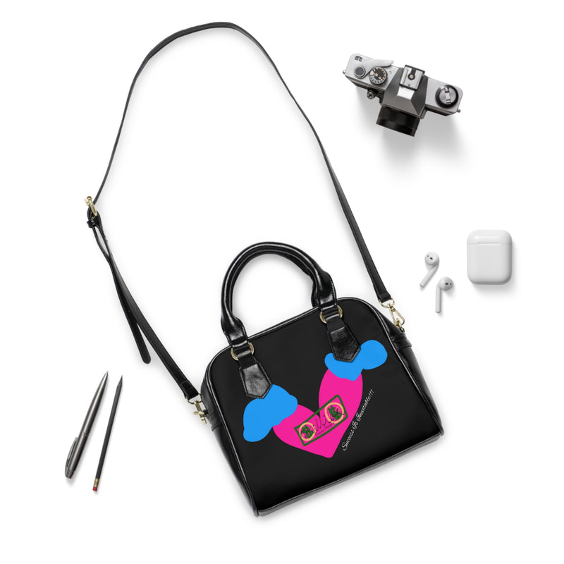 Success Is Inevitable Heart Graphic Shoulder Handbag