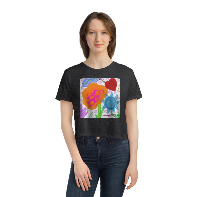 Paint Garden Women's Flowy Cropped Tee