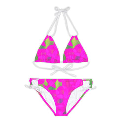 Sketch & Pink Design Strappy Bikini Set (AOP)