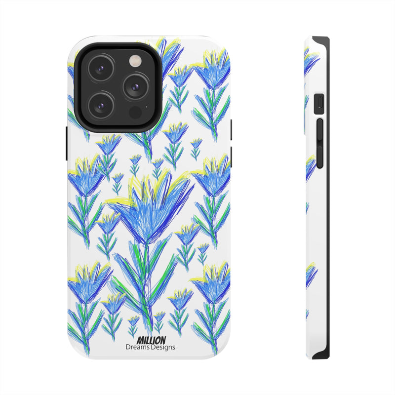 Blue Flower AOP Tough Phone Case