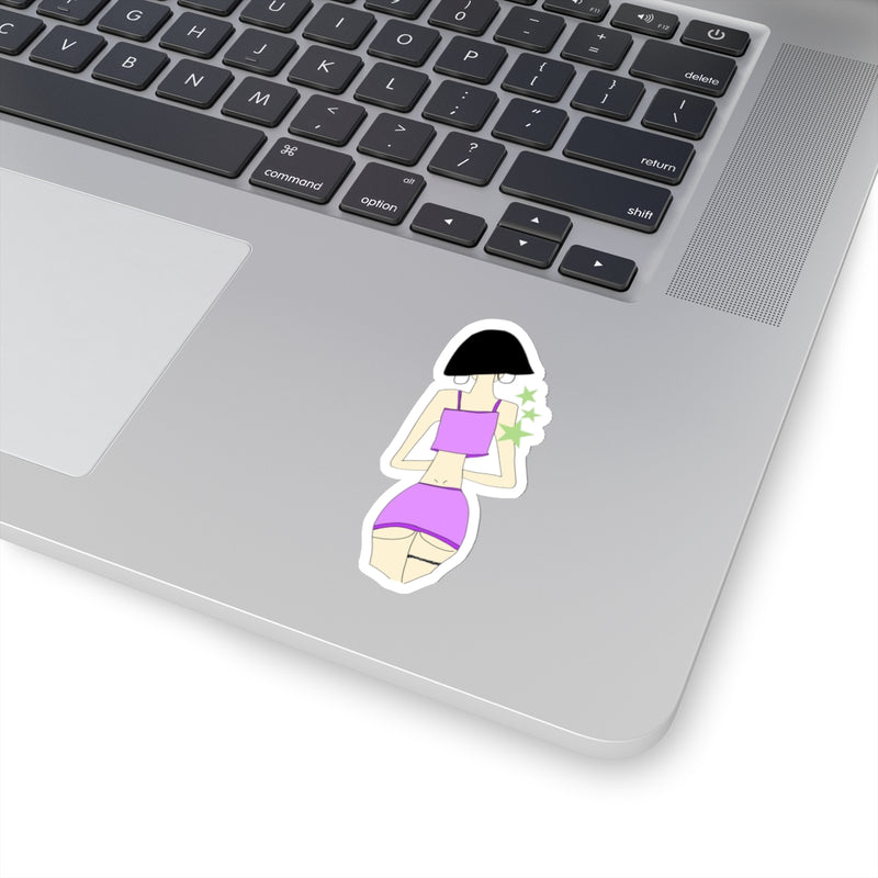 Sexy Girl In Purple Kiss-Cut Stickers