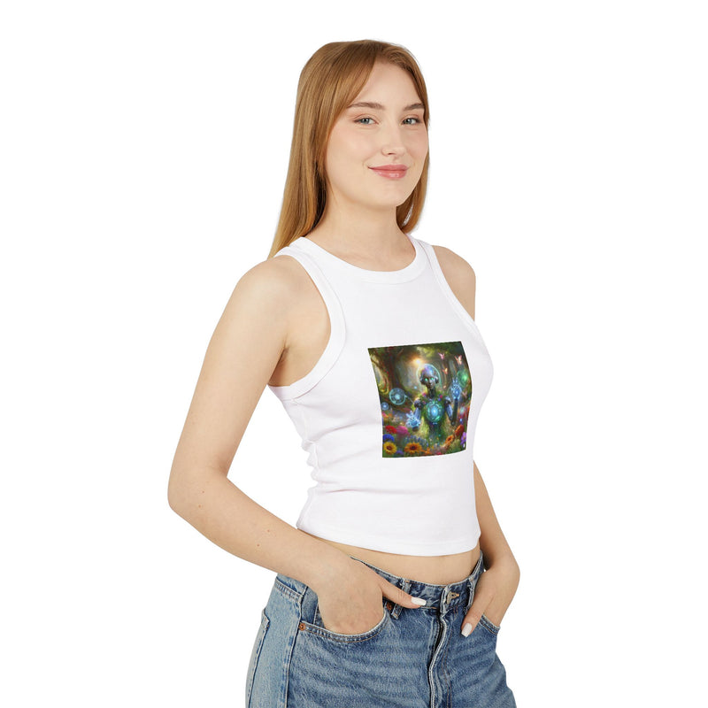 Glowing In The Garden Women's Micro Rib Racer Tank Top