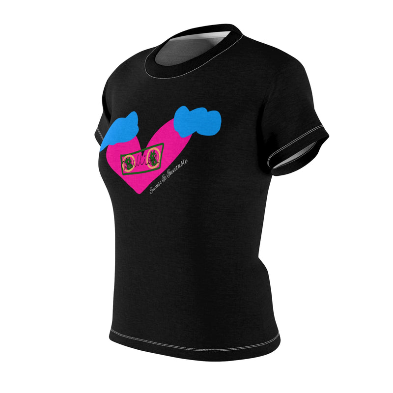 Success Is Inevitable Heart Graphic Women's Cut & Sew Tee (AOP)