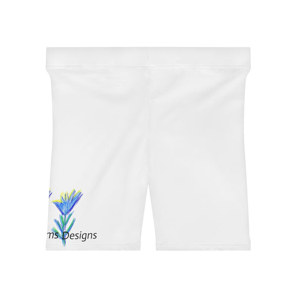 Blue Flower Women's Biker Shorts (AOP)