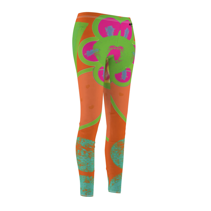 Neon Beach Vibes2  Women's Cut & Sew Casual Leggings (AOP)