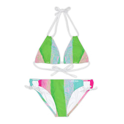 Pretty Neon Strappy Bikini Set (AOP)